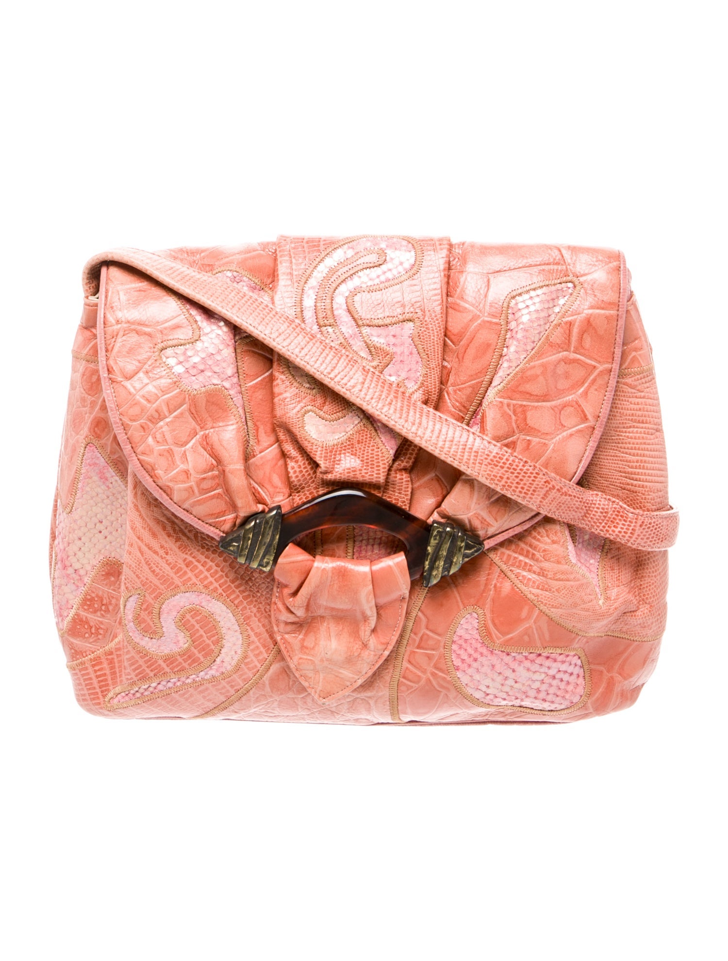 Carlos Falchi Leather Messenger Bag