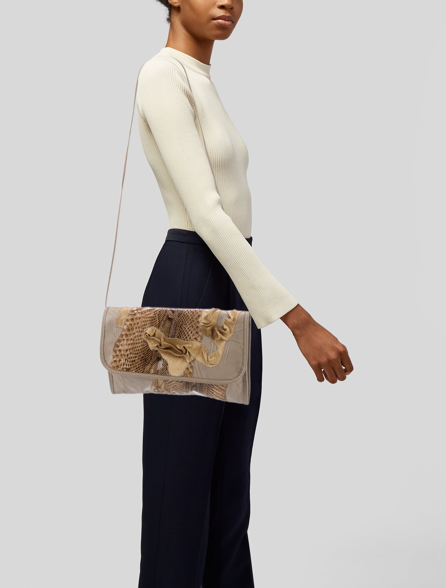 Carlos Falchi Leather Evening Bag