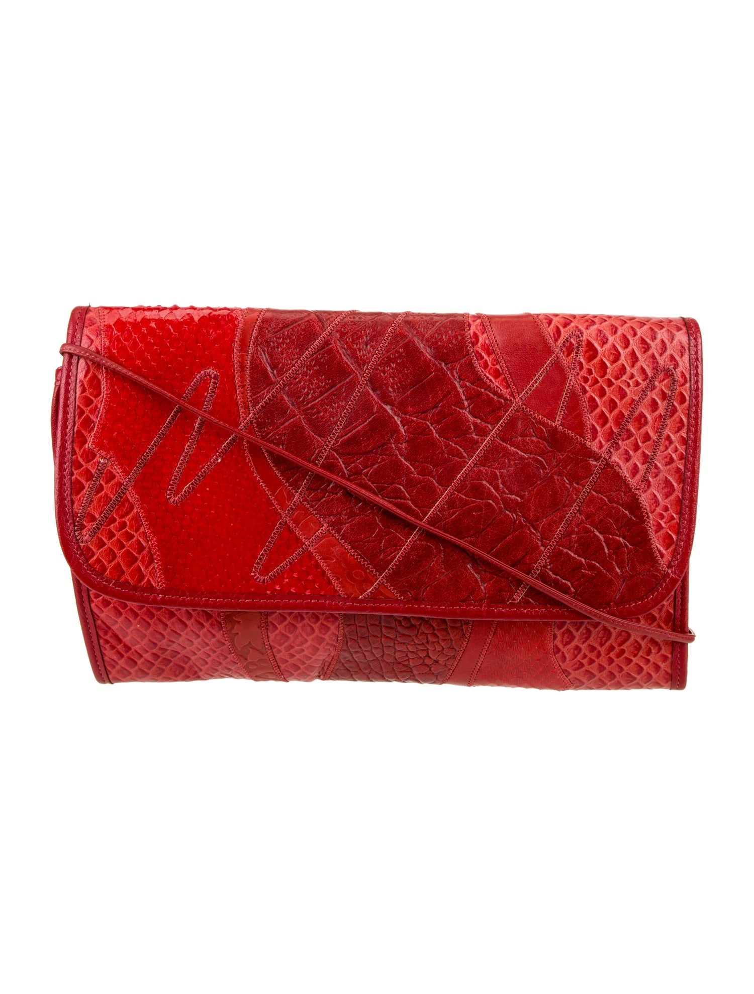 Carlos Falchi Embossed Leather Clutch