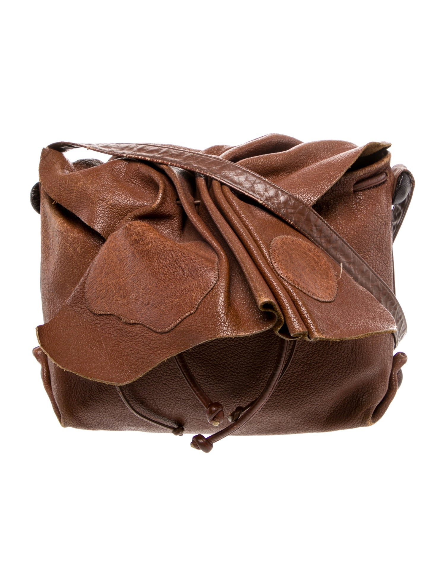 Carlos Falchi Leather Bucket Bag