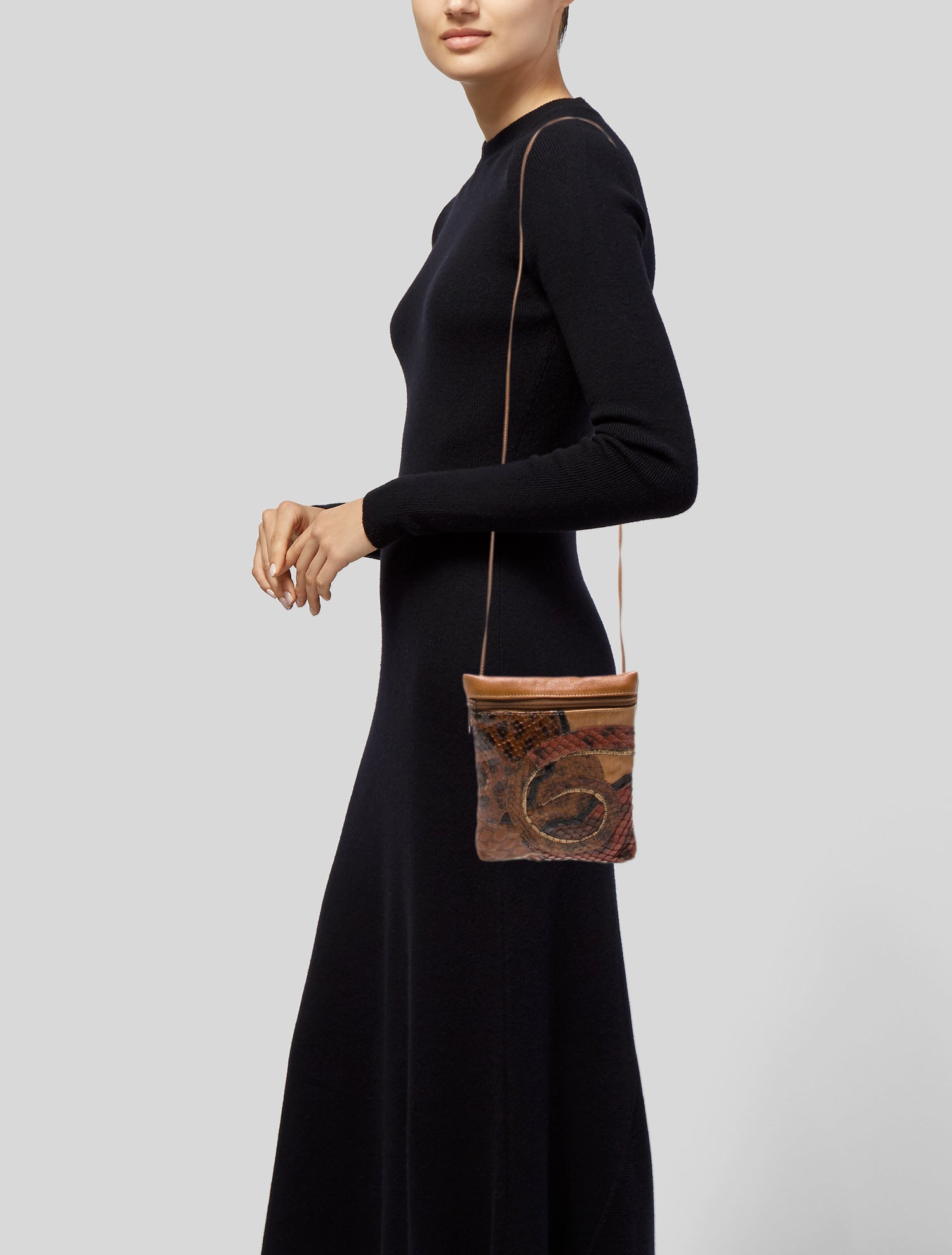 Carlos Falchi Leather Crossbody Bag