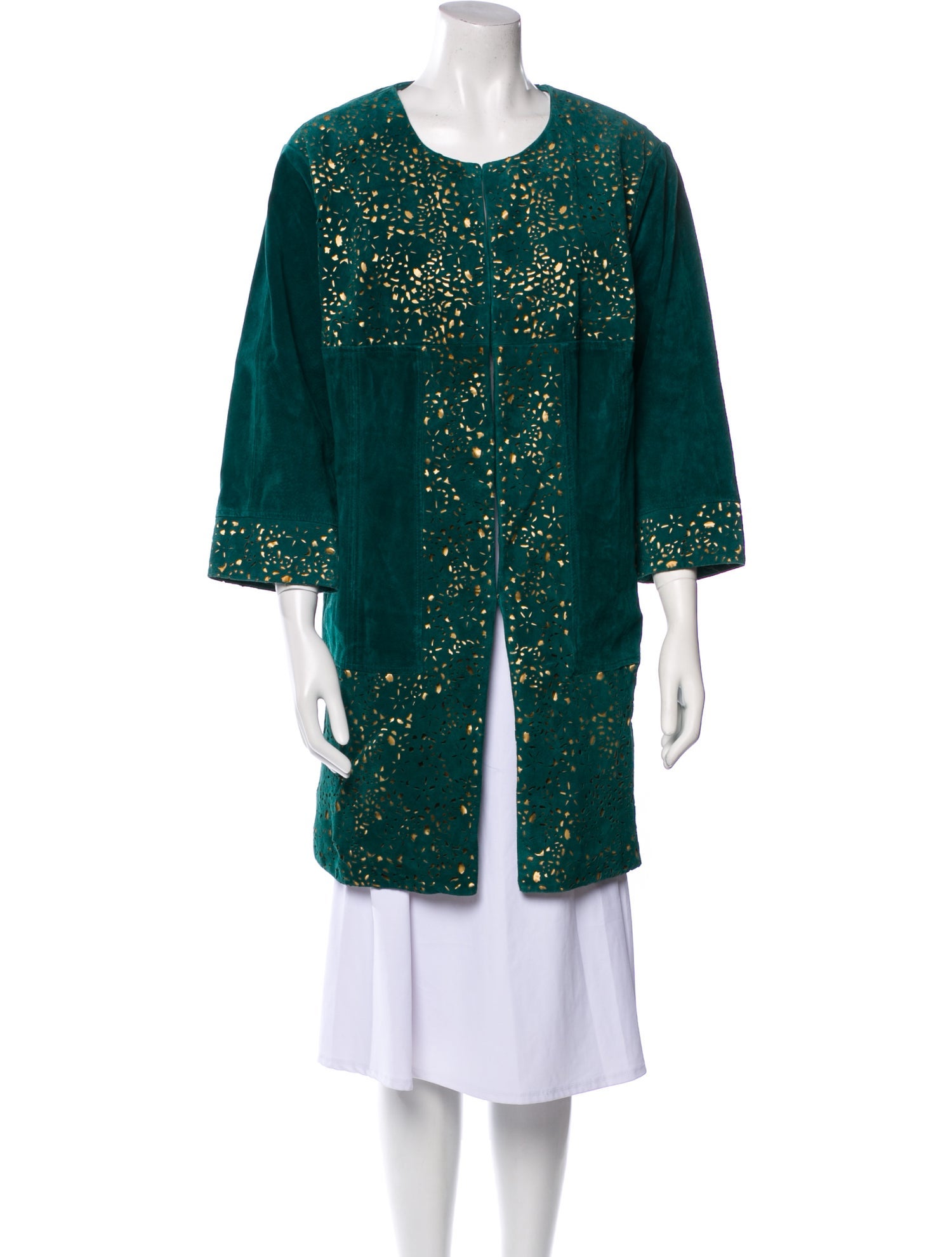 Carlos Falchi Leather Printed Coat