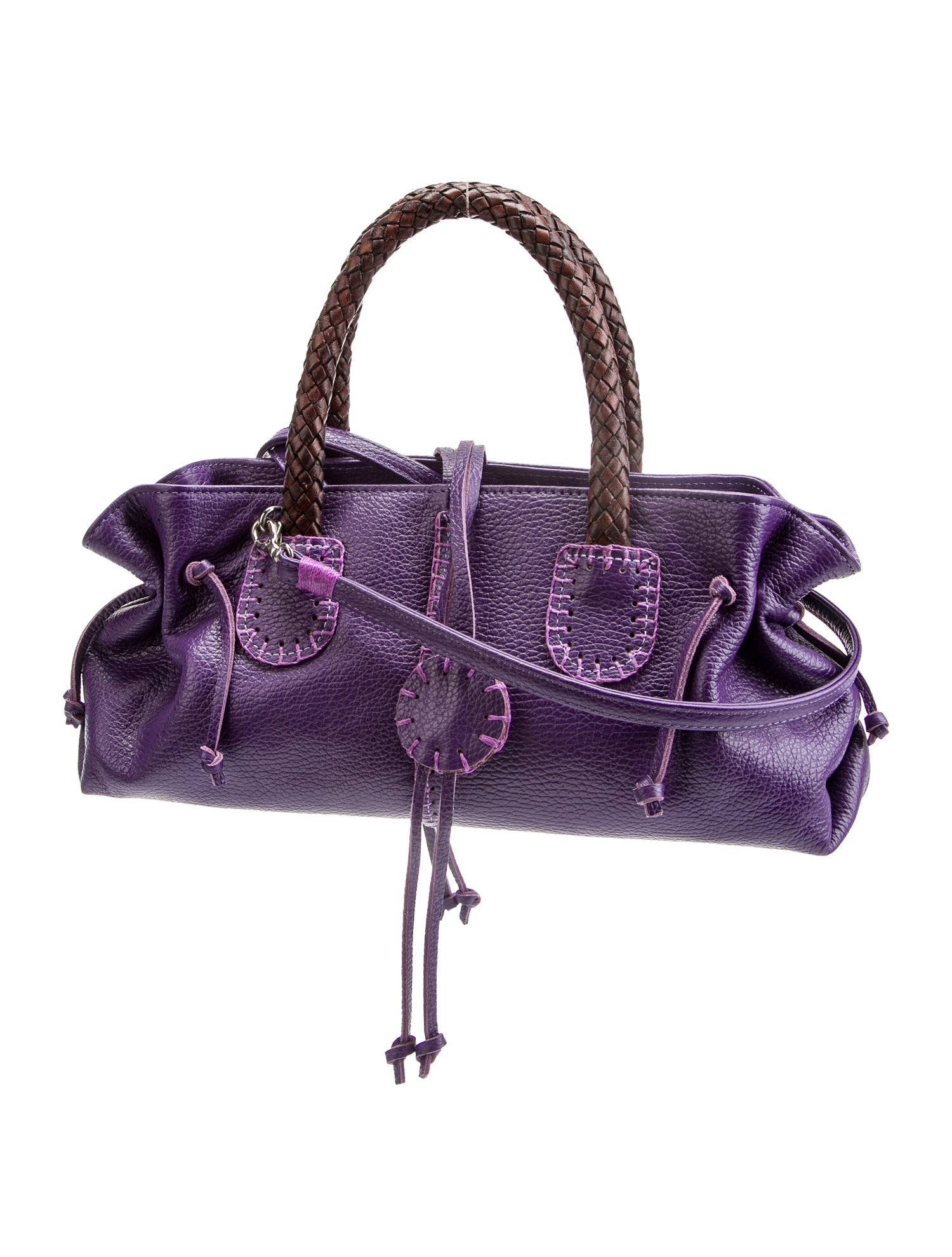 Carlos Falchi Leather Top Handle Bag