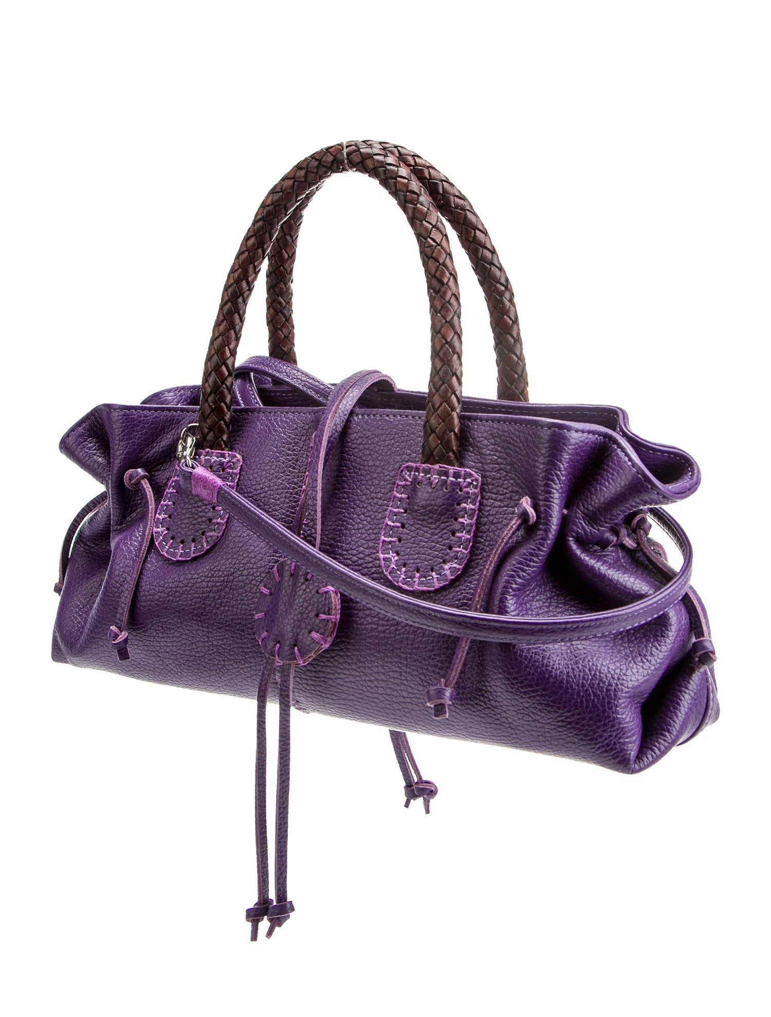 Carlos Falchi Leather Top Handle Bag