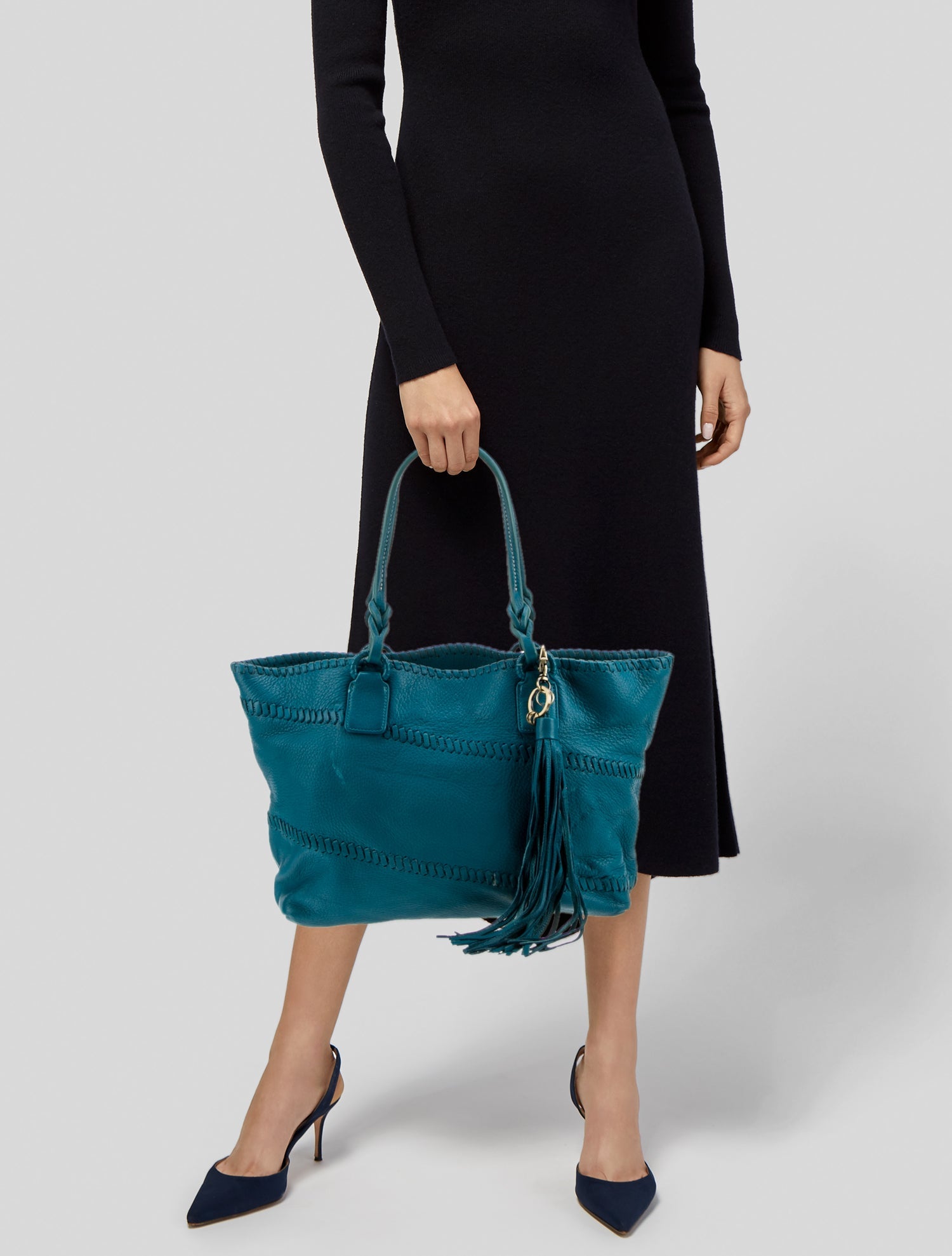 Carlos Falchi Leather Tote