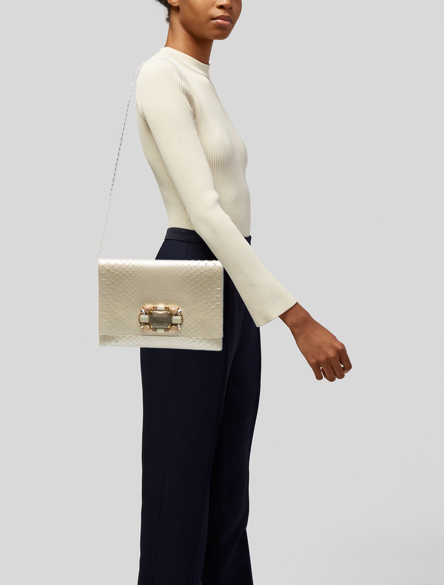 Carlos Falchi Snakeskin Shoulder Bag