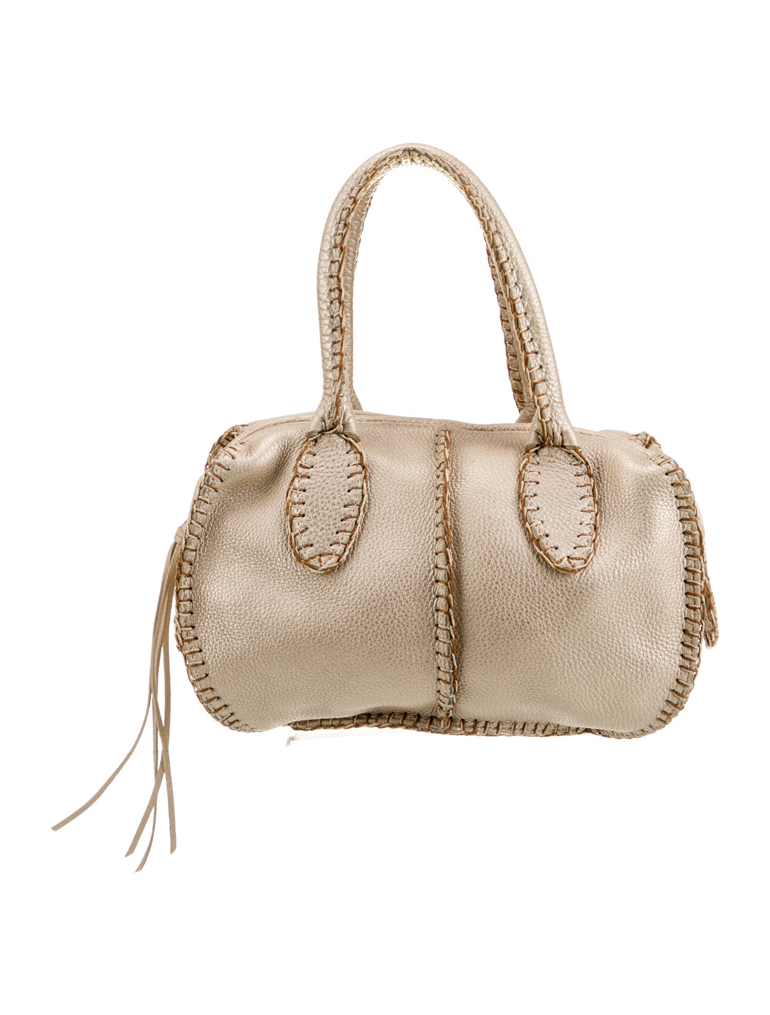 Carlos Falchi Leather Top Handle Bag