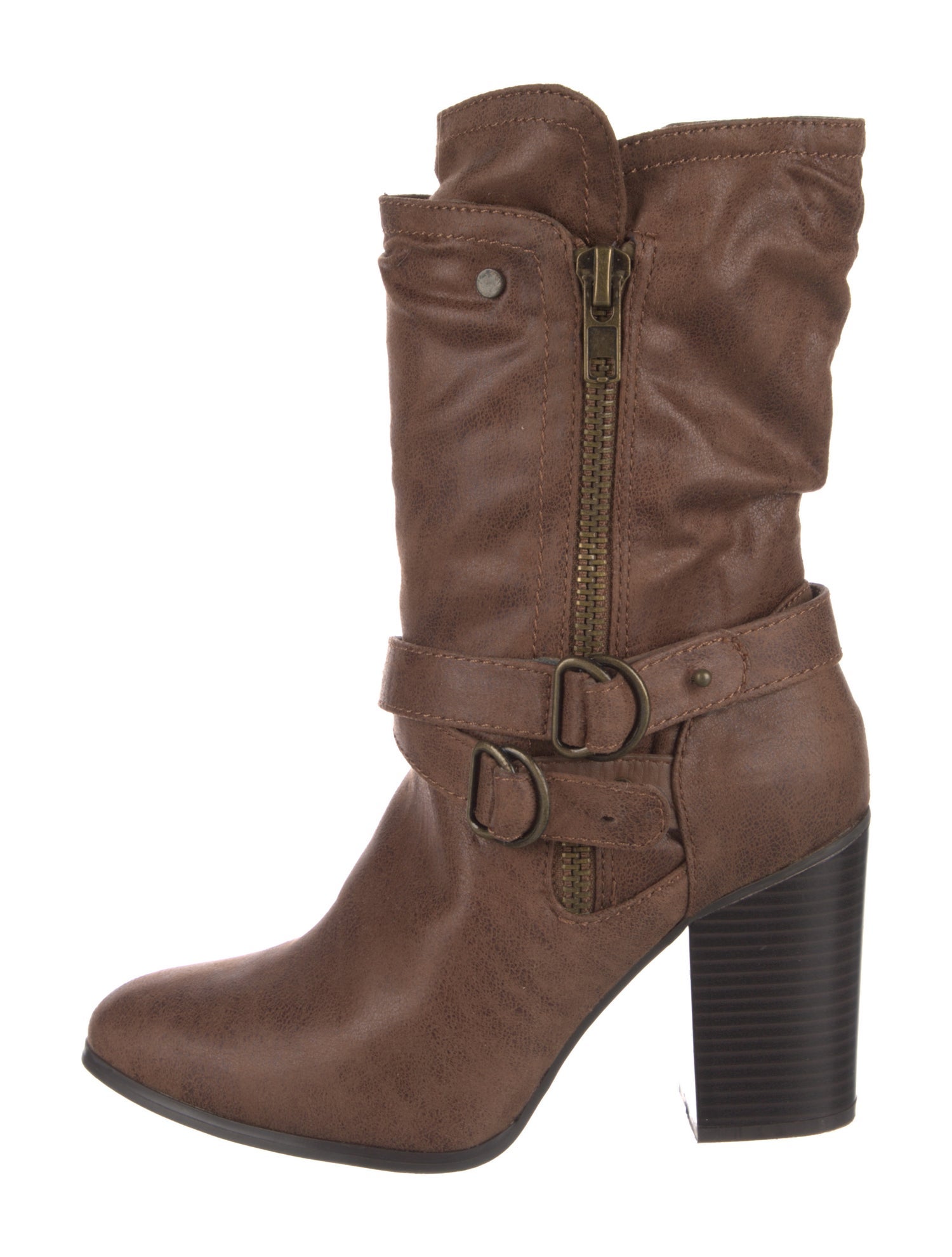 Carlos Falchi Leather Moto Boots