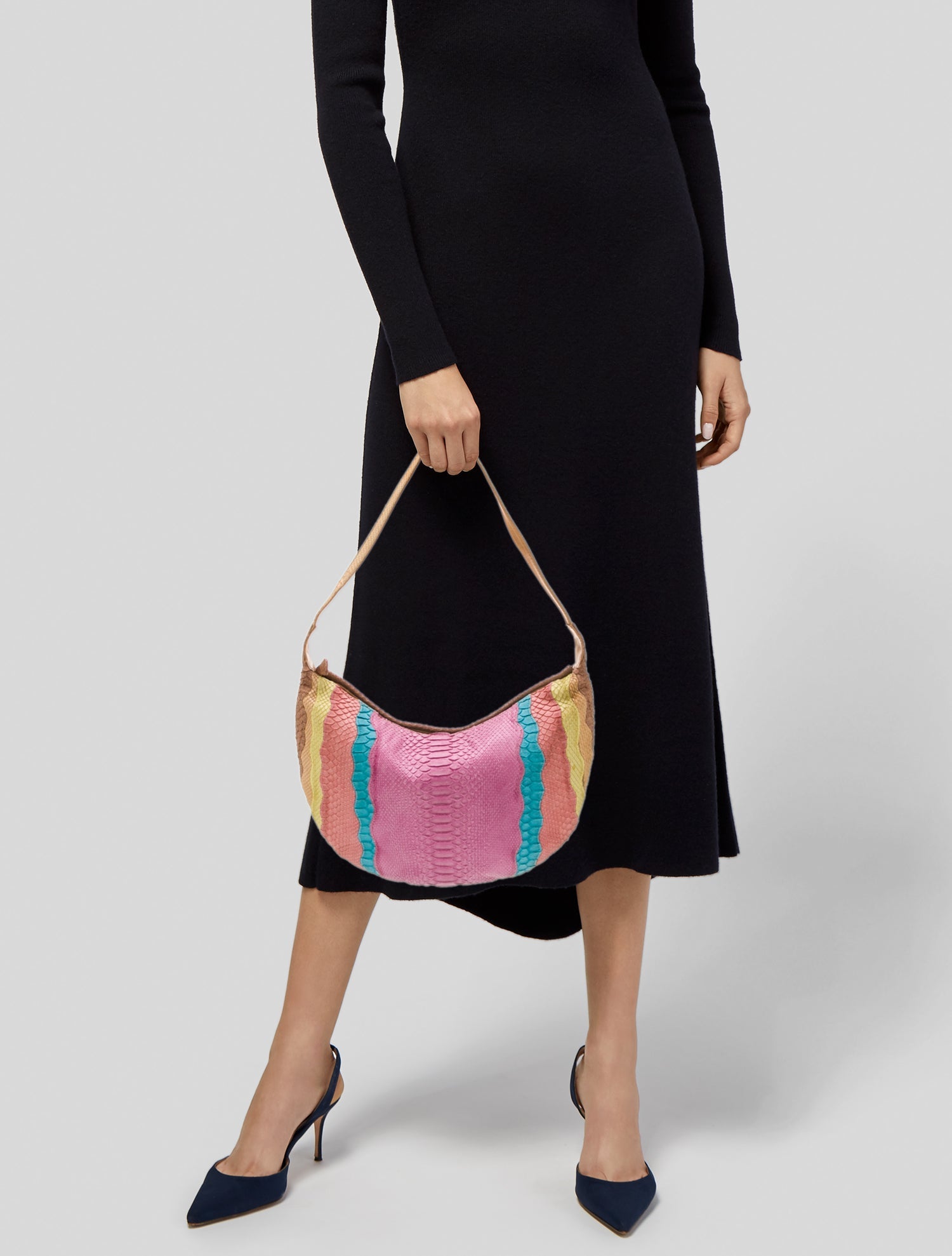 Carlos Falchi Snakeskin Shoulder Bag