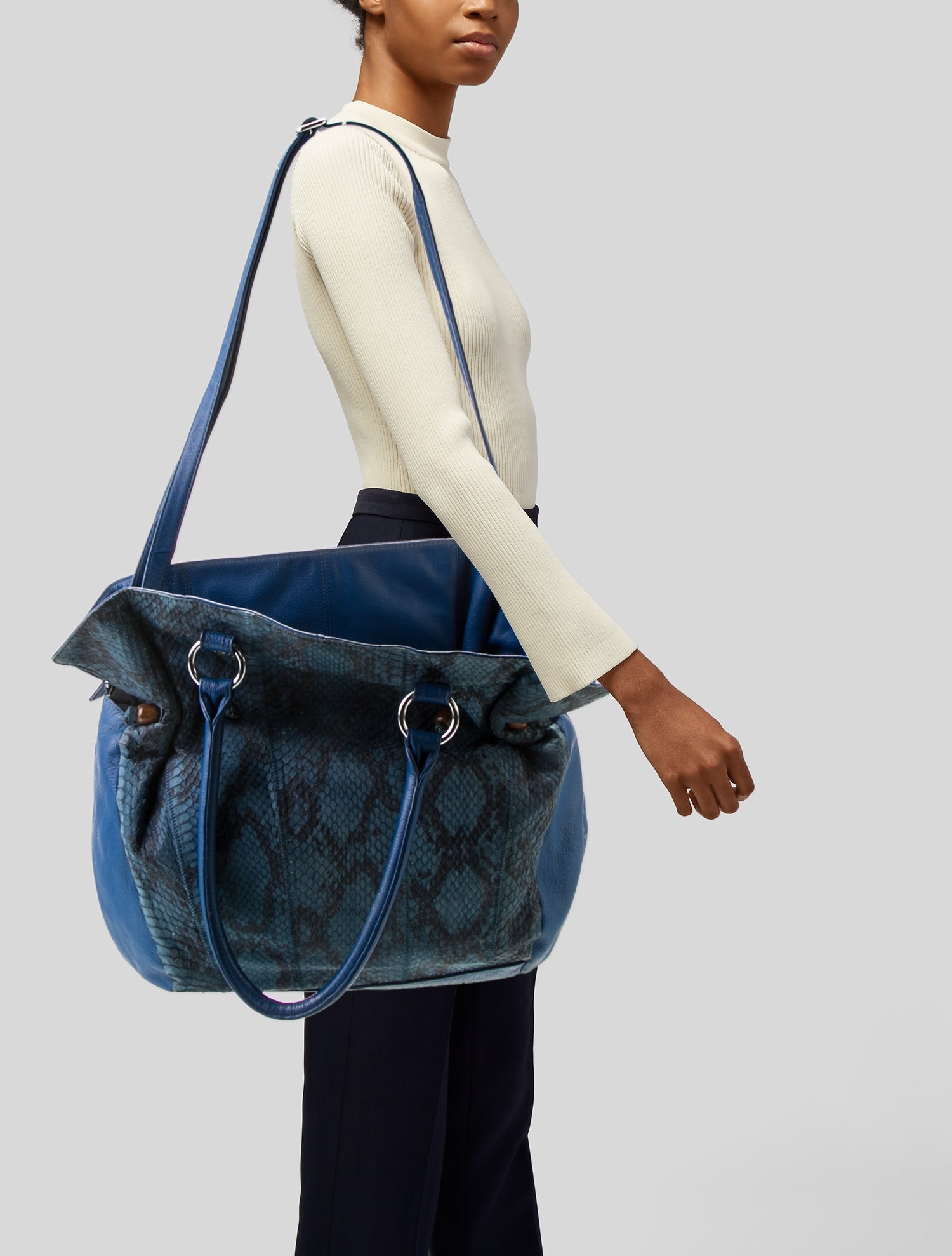 Carlos Falchi Leather Shoulder Bag