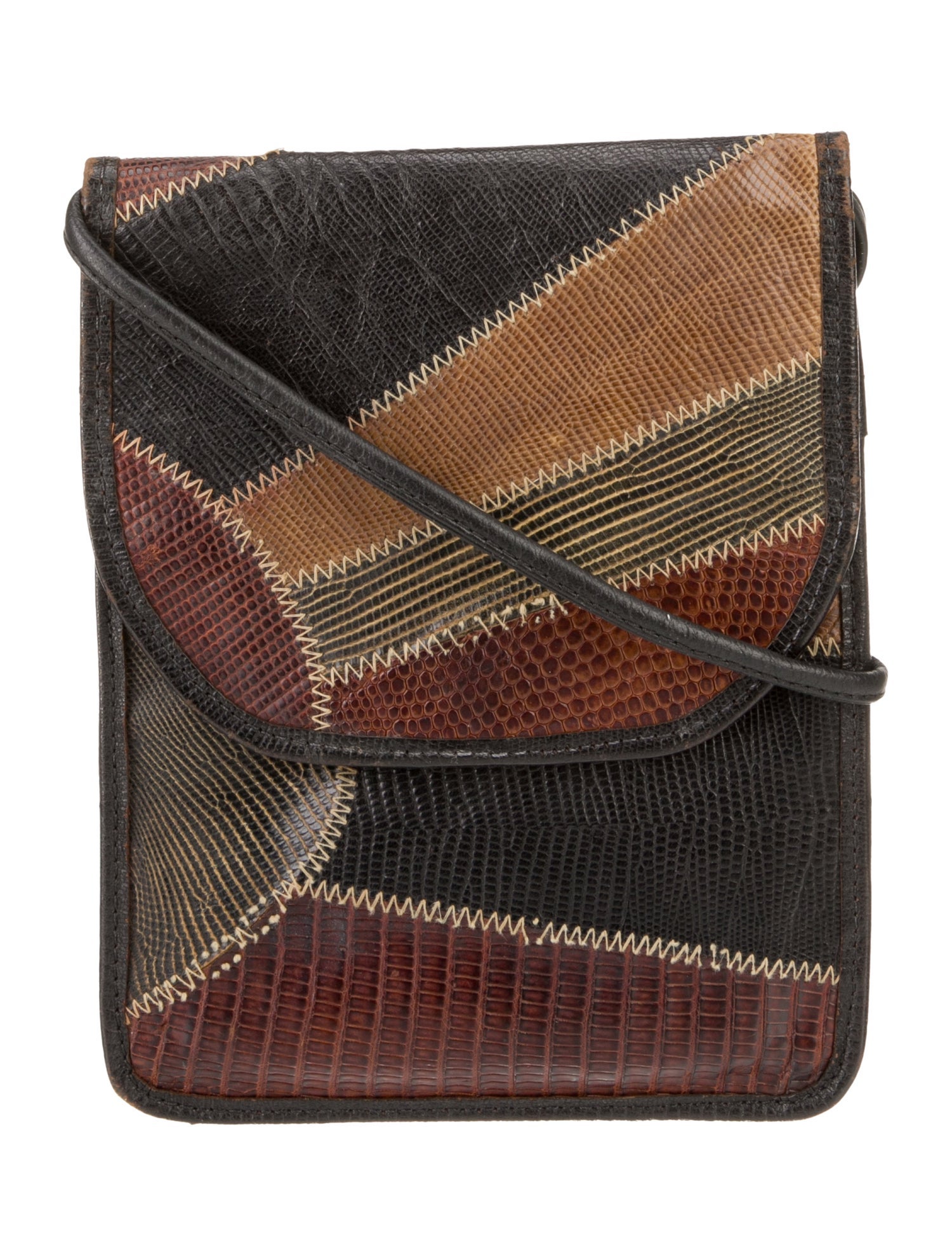 Carlos Falchi Embossed Leather Crossbody Bag Vintage