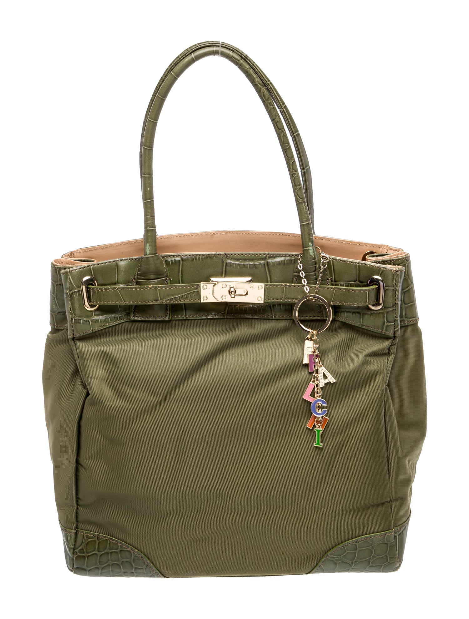 Carlos Falchi Nylon Top Handle Bag