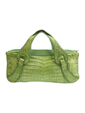 Carlos Falchi Embossed Leather Top Handle Bag
