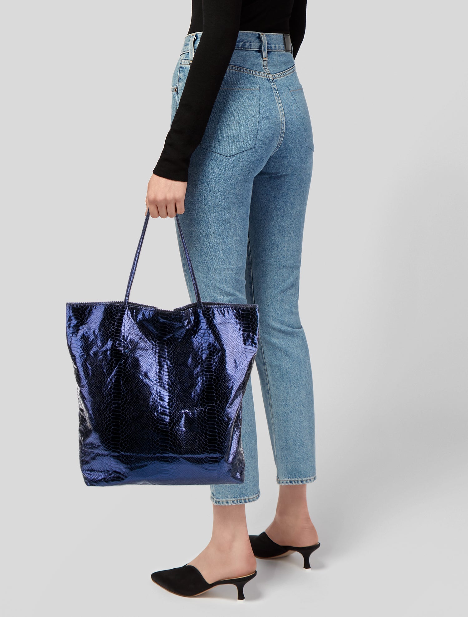 Carlos Falchi Patent Leather Tote