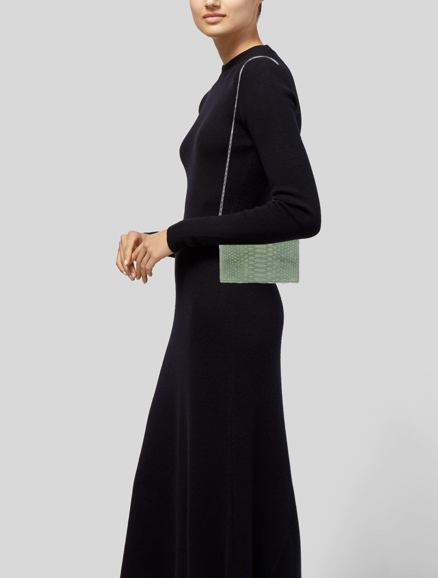 Carlos Falchi Embossed Leather Shoulder Bag