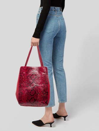 Carlos Falchi Snakeskin Bucket Bag