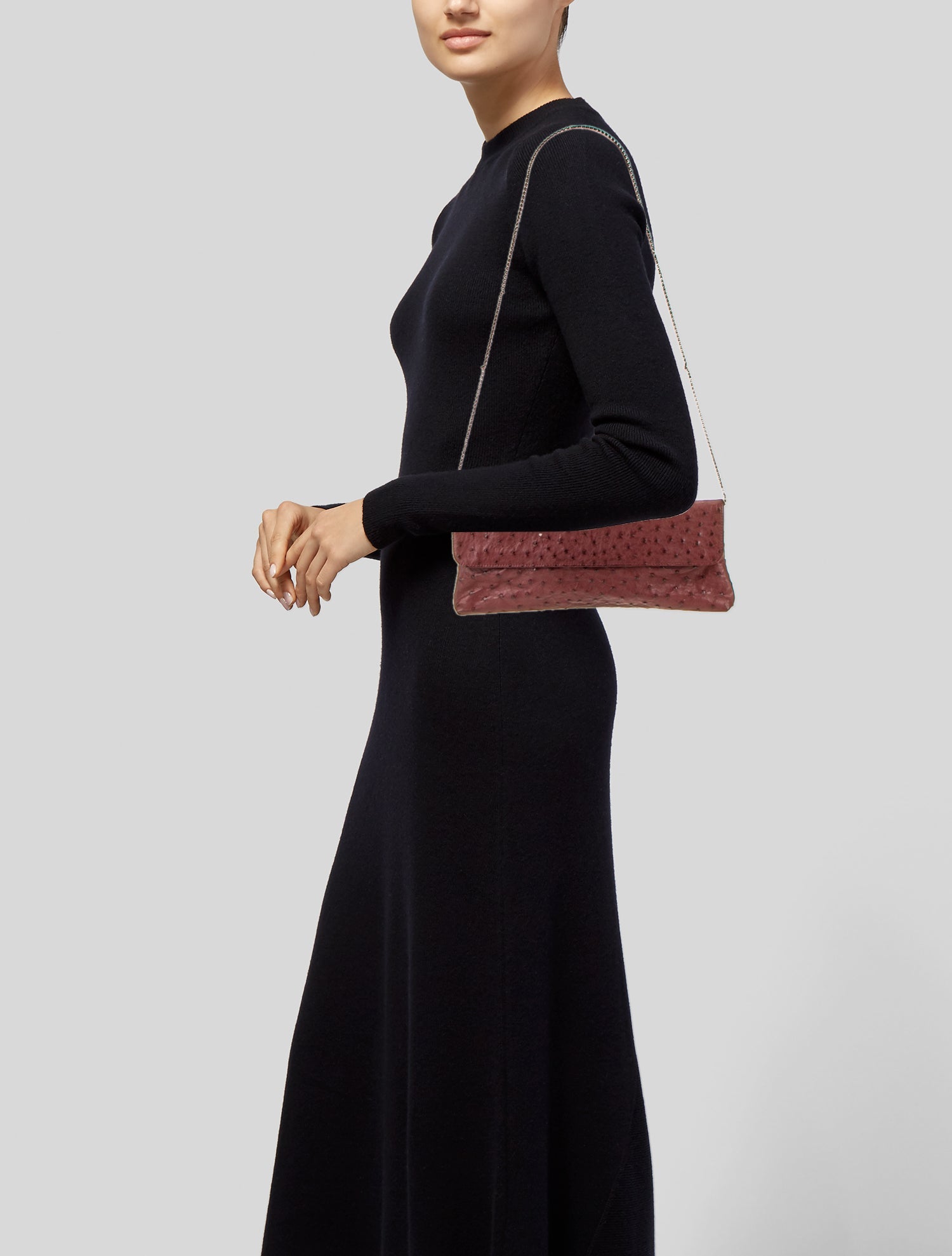 Carlos Falchi Ostrich Shoulder Bag