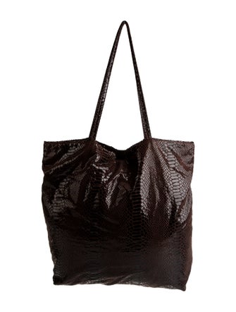 Carlos Falchi Embossed Leather Shoulder Bag