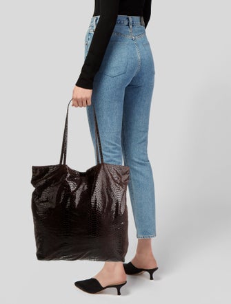 Carlos Falchi Embossed Leather Shoulder Bag