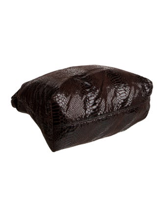 Carlos Falchi Embossed Leather Shoulder Bag