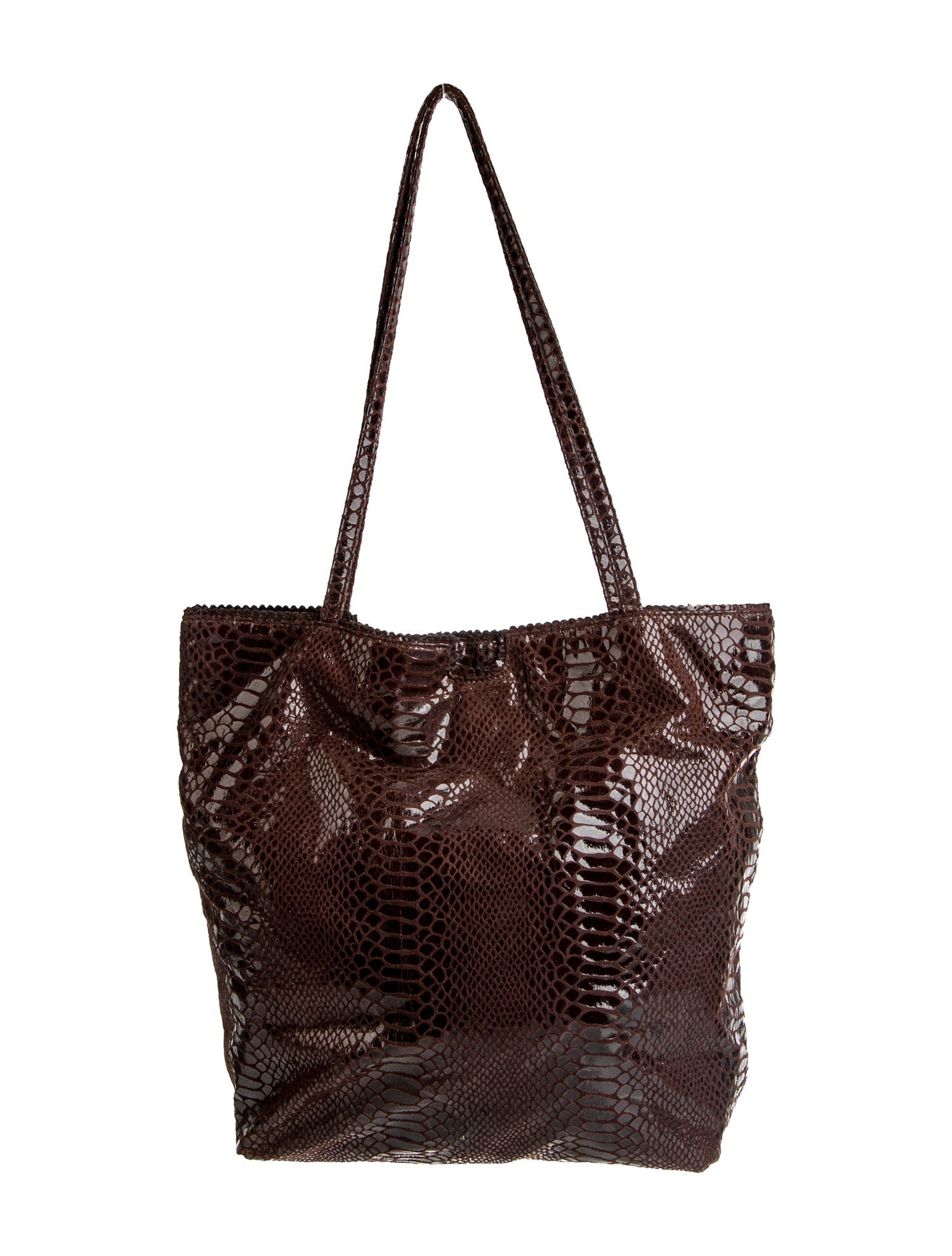 Carlos Falchi Embossed Leather Shoulder Bag