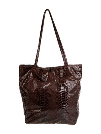 Carlos Falchi Embossed Leather Shoulder Bag