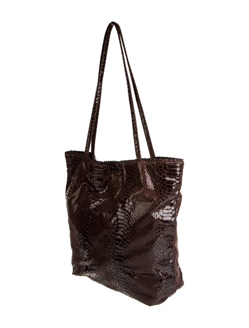 Carlos Falchi Embossed Leather Shoulder Bag