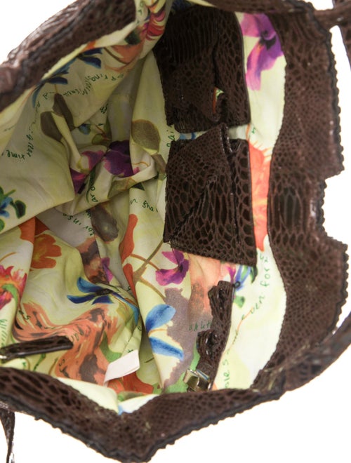 Carlos Falchi Embossed Leather Shoulder Bag