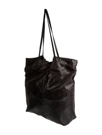 Carlos Falchi Embossed Leather Shoulder Bag