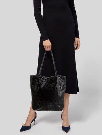 Carlos Falchi Embossed Leather Shoulder Bag