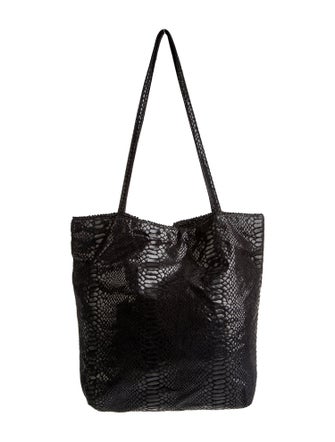 Carlos Falchi Embossed Leather Shoulder Bag