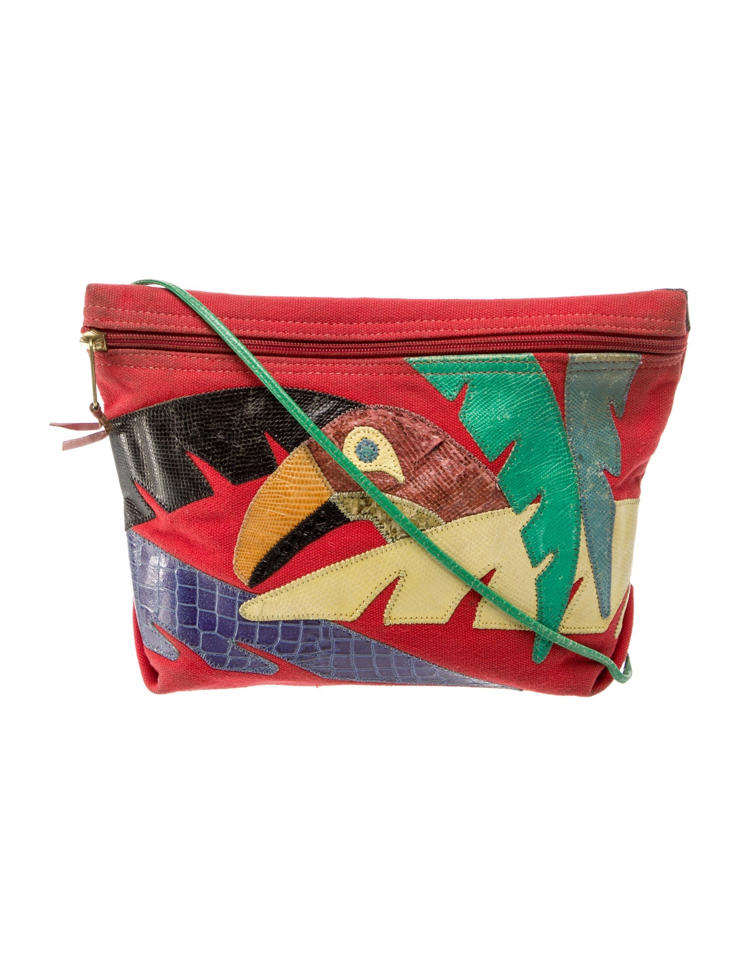 Carlos Falchi Leather Messenger Bag Vintage