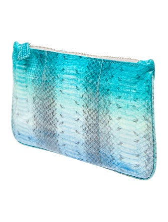 Carlos Falchi Embossed Leather Clutch
