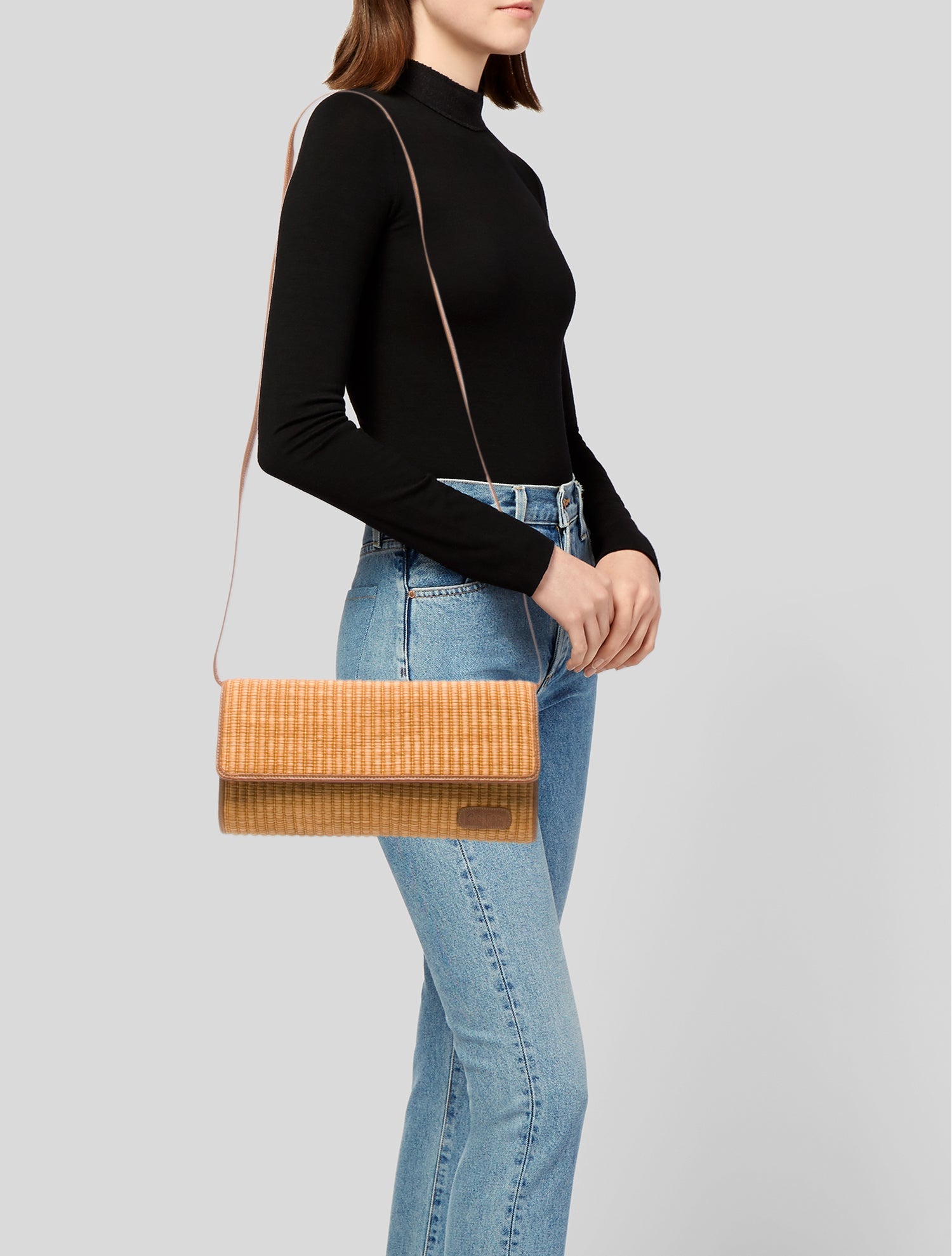 Carlos Falchi Raffia Crossbody Bag