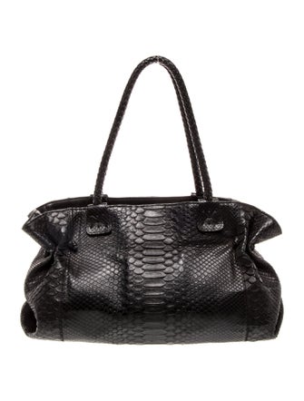 Carlos Falchi Embossed Leather Shoulder Bag