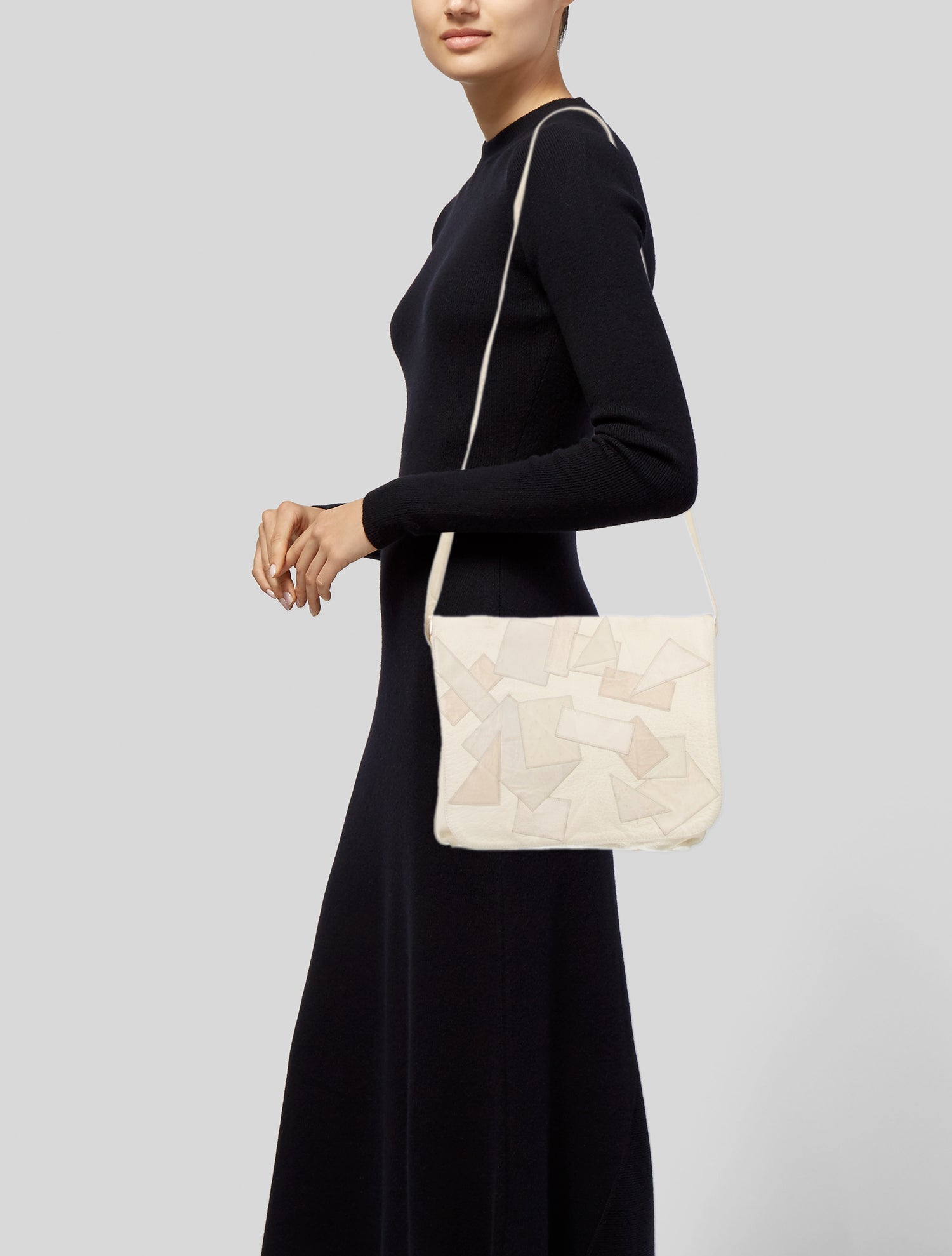 Carlos Falchi Leather Messenger Bag