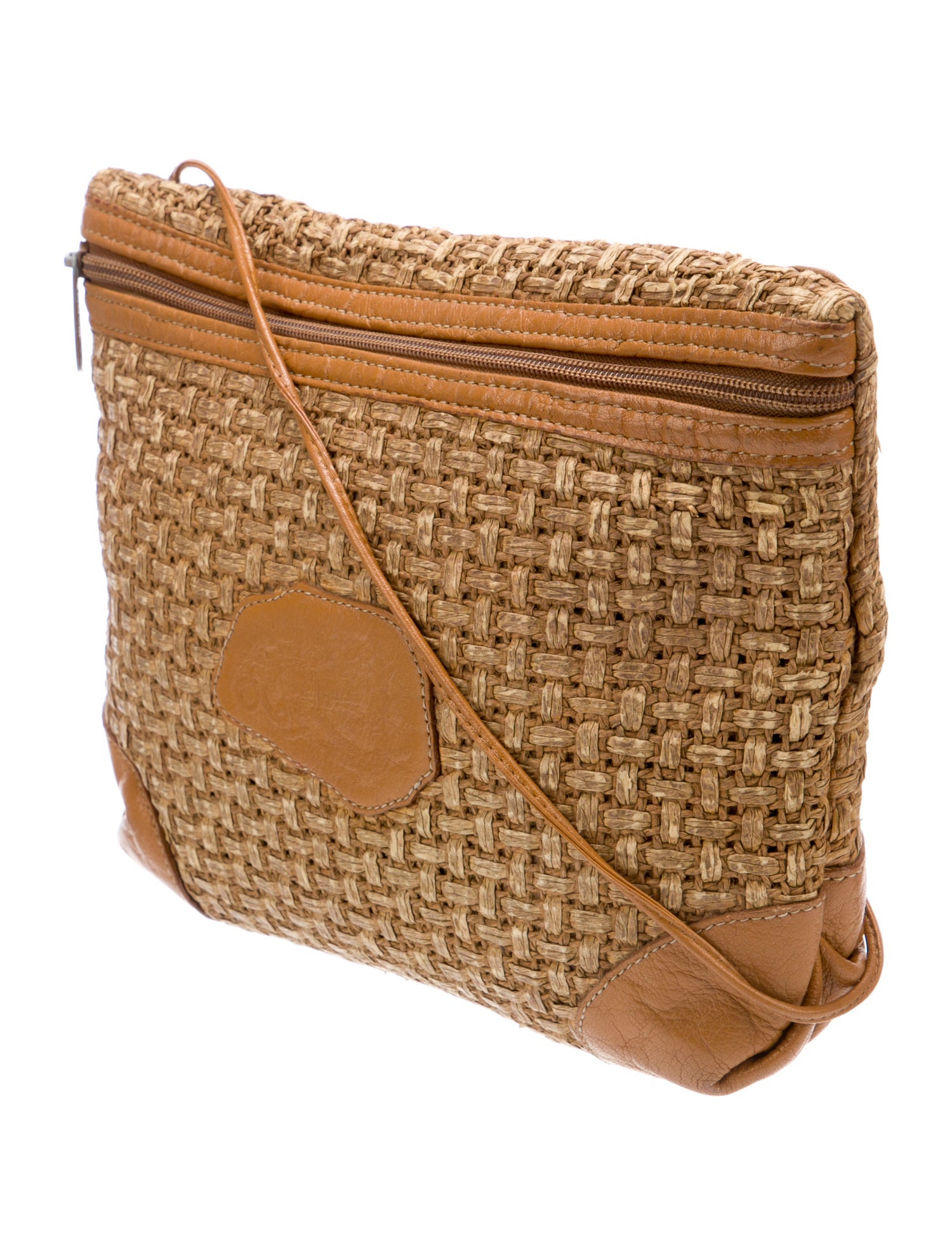 Carlos Falchi Raffia Crossbody Bag