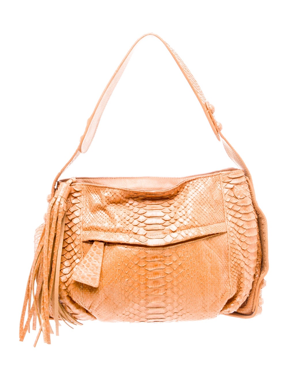 Carlos Falchi Shoulder Bag Yellow Python Tonal Ha… - image 1