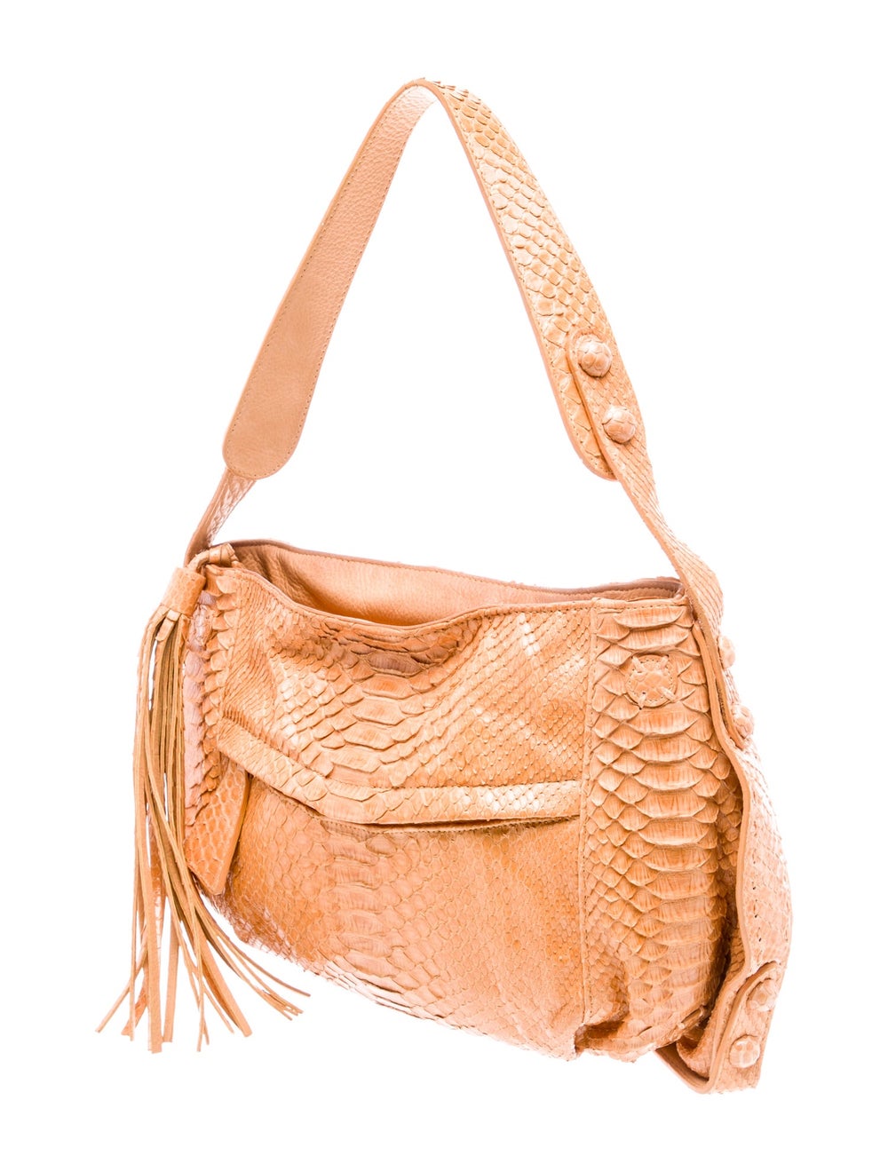 Carlos Falchi Shoulder Bag Yellow Python Tonal Ha… - image 3