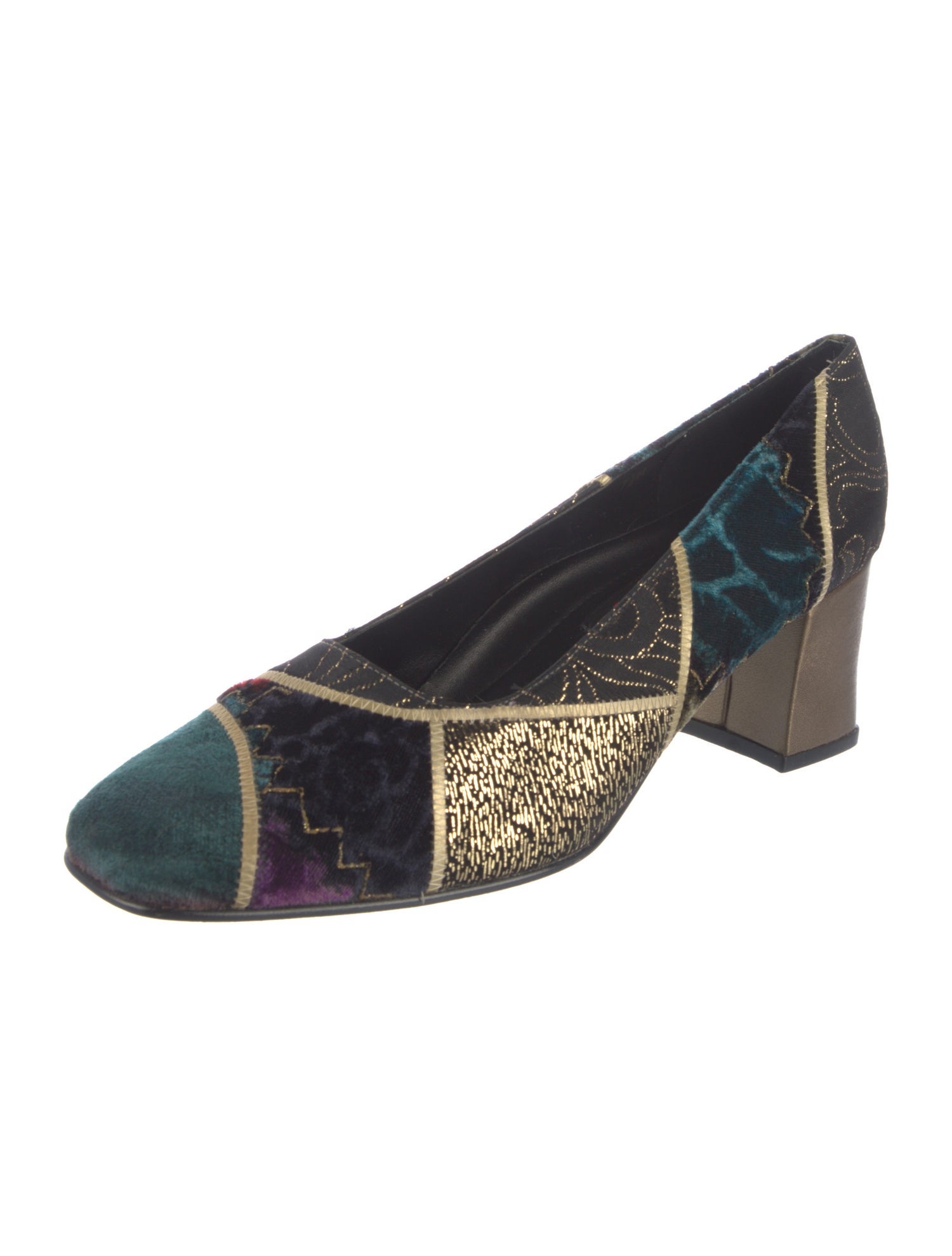 Carlos Falchi Velvet Printed Pumps
