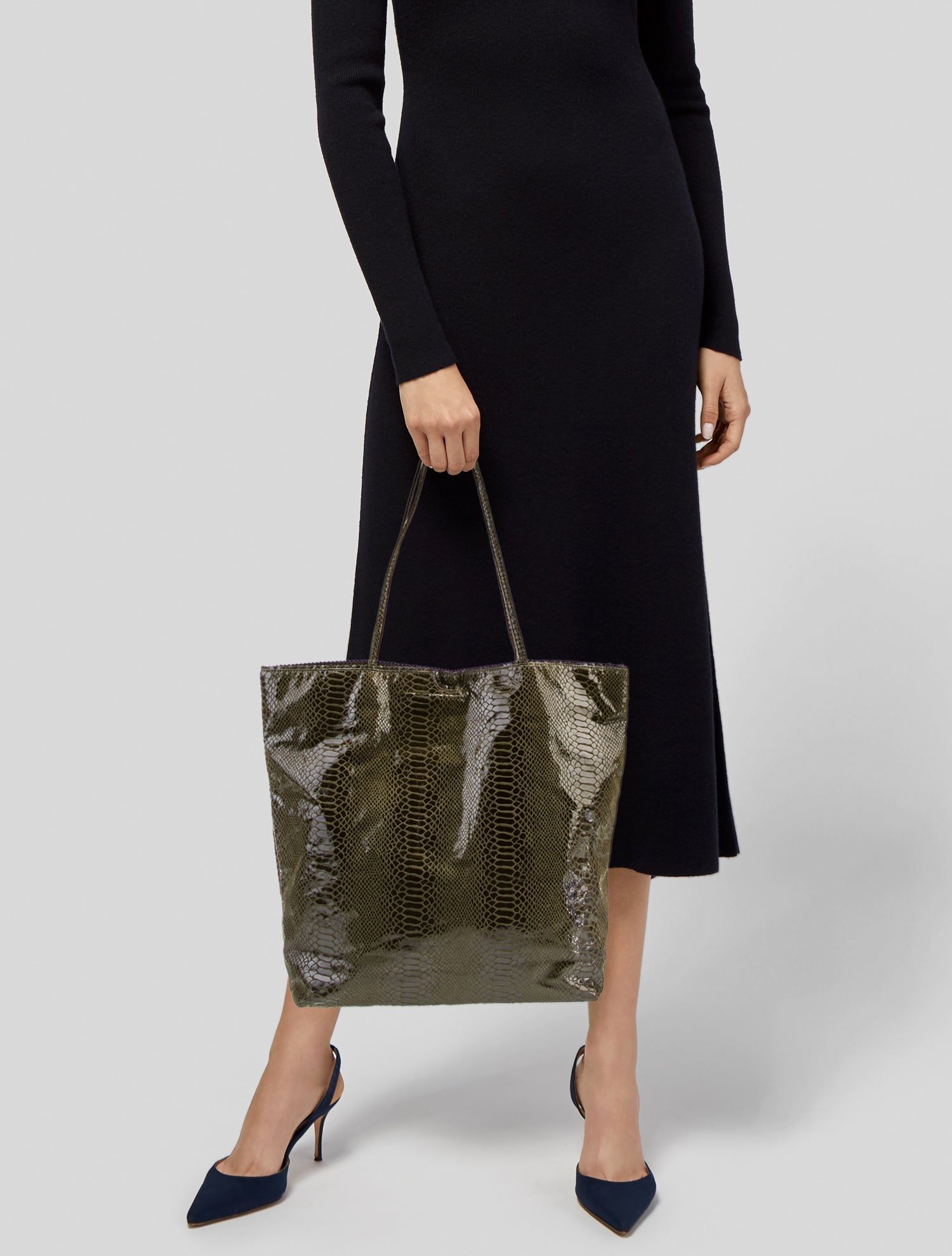 Fatto a Mano by Carlos Falchi Embossed Leather Tote