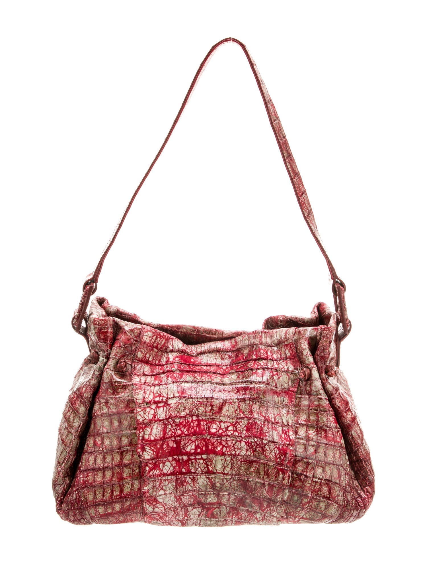 Carlos Falchi Embossed Leather Shoulder Bag