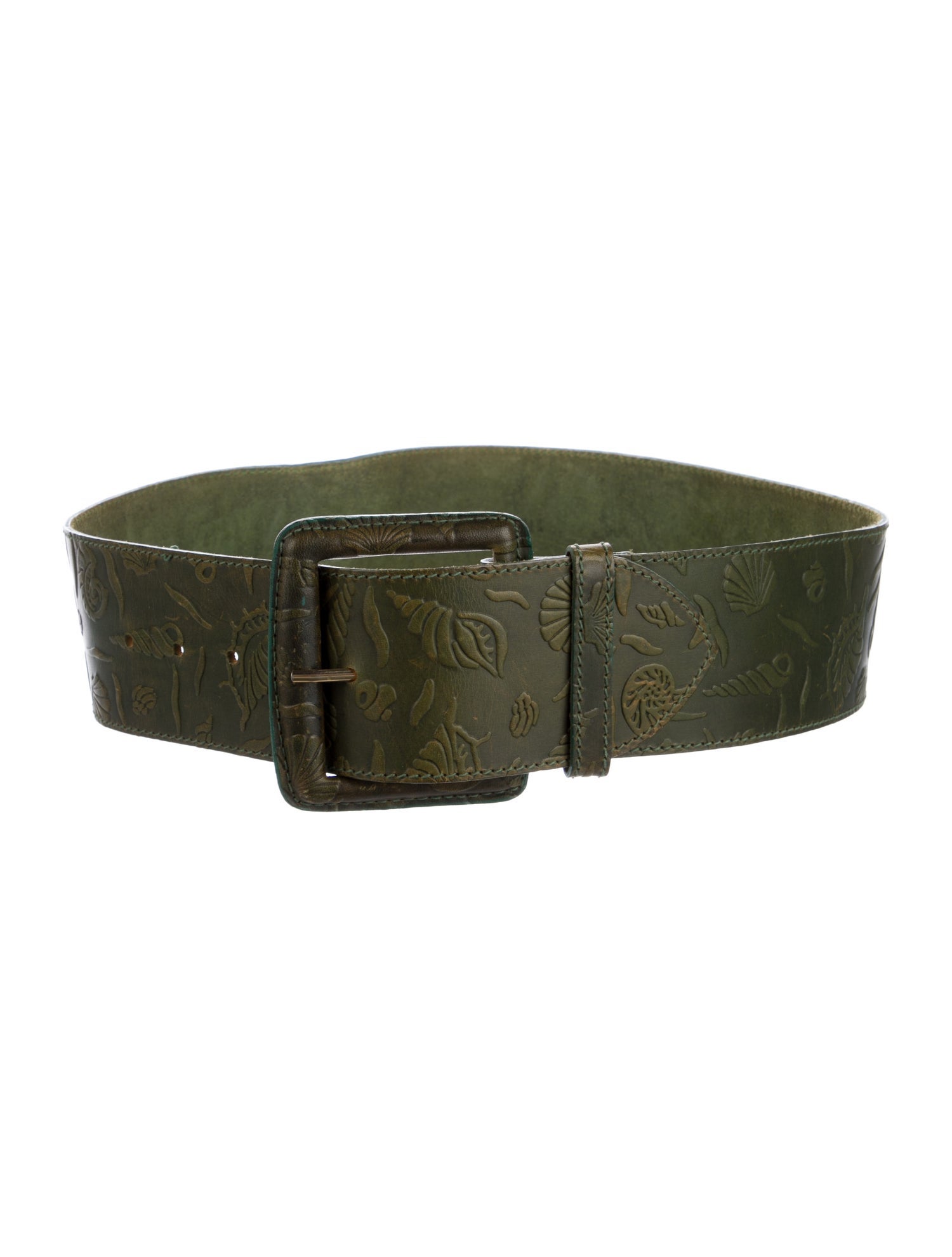 Carlos Falchi Wide Leather Belt