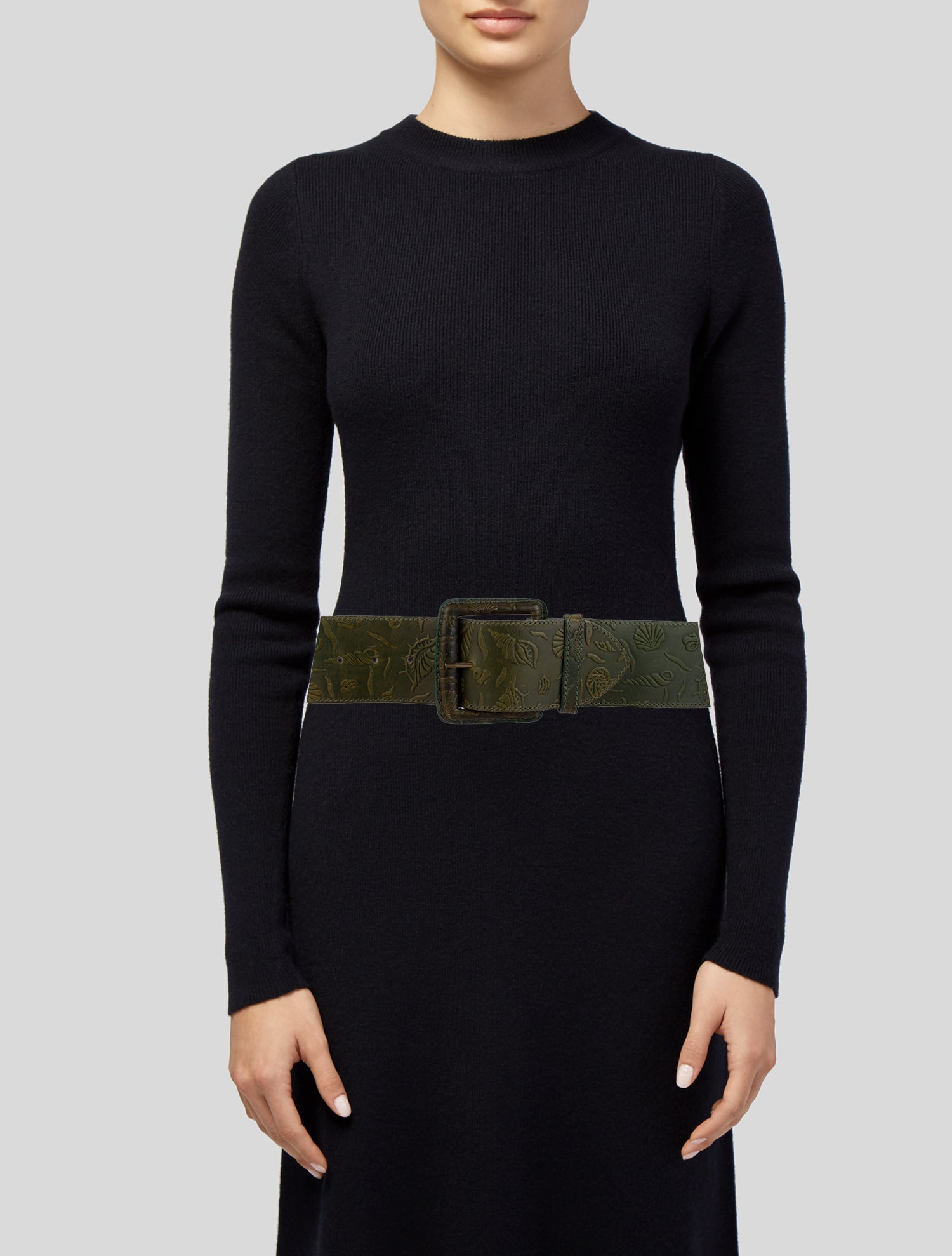 Carlos Falchi Wide Leather Belt