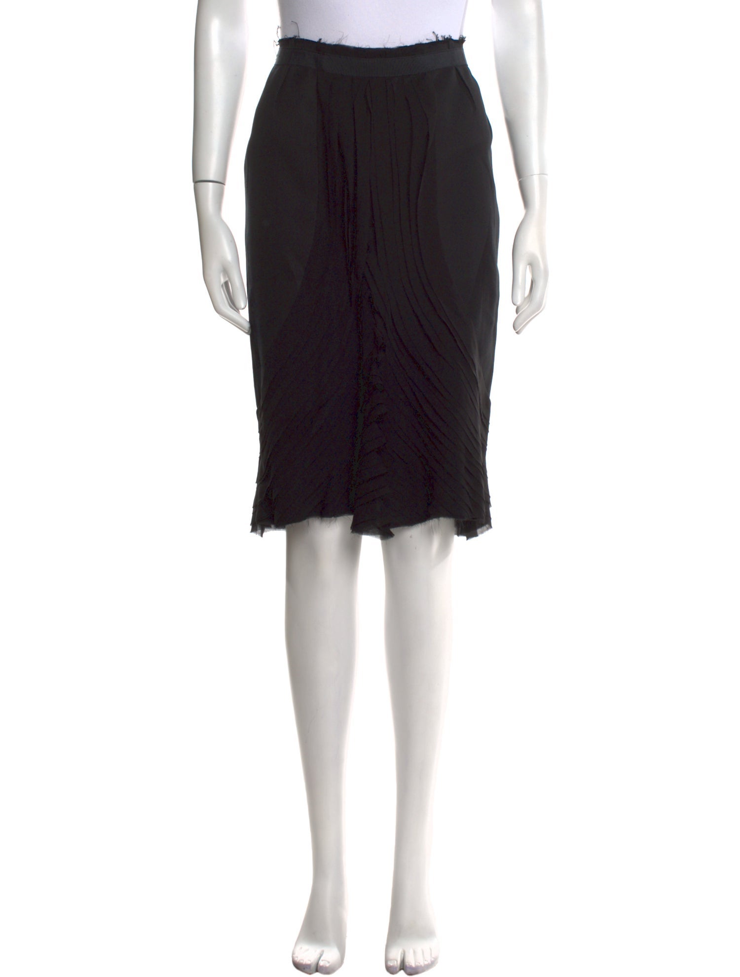 Charles Chang-Lima Raw-Edge Trim Knee-Length Skirt