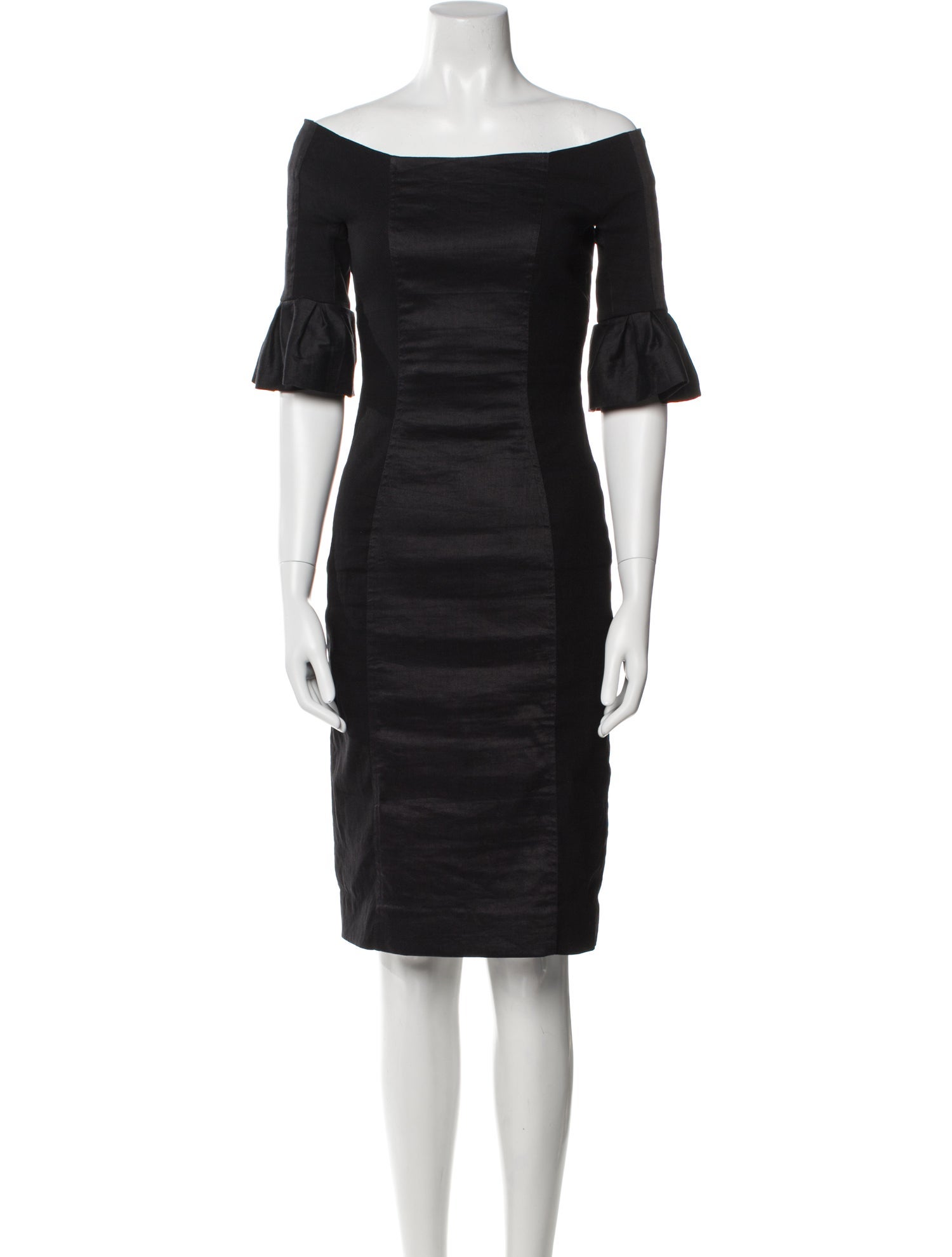 Charles Chang-Lima Bateau Neckline Knee-Length Dress