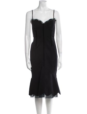 Charles Chang-Lima Square Neckline Midi Length Dress