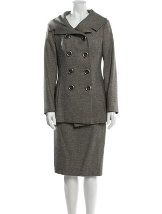 Charles Chang-Lima Wool Tweed Pattern Skirt Suit