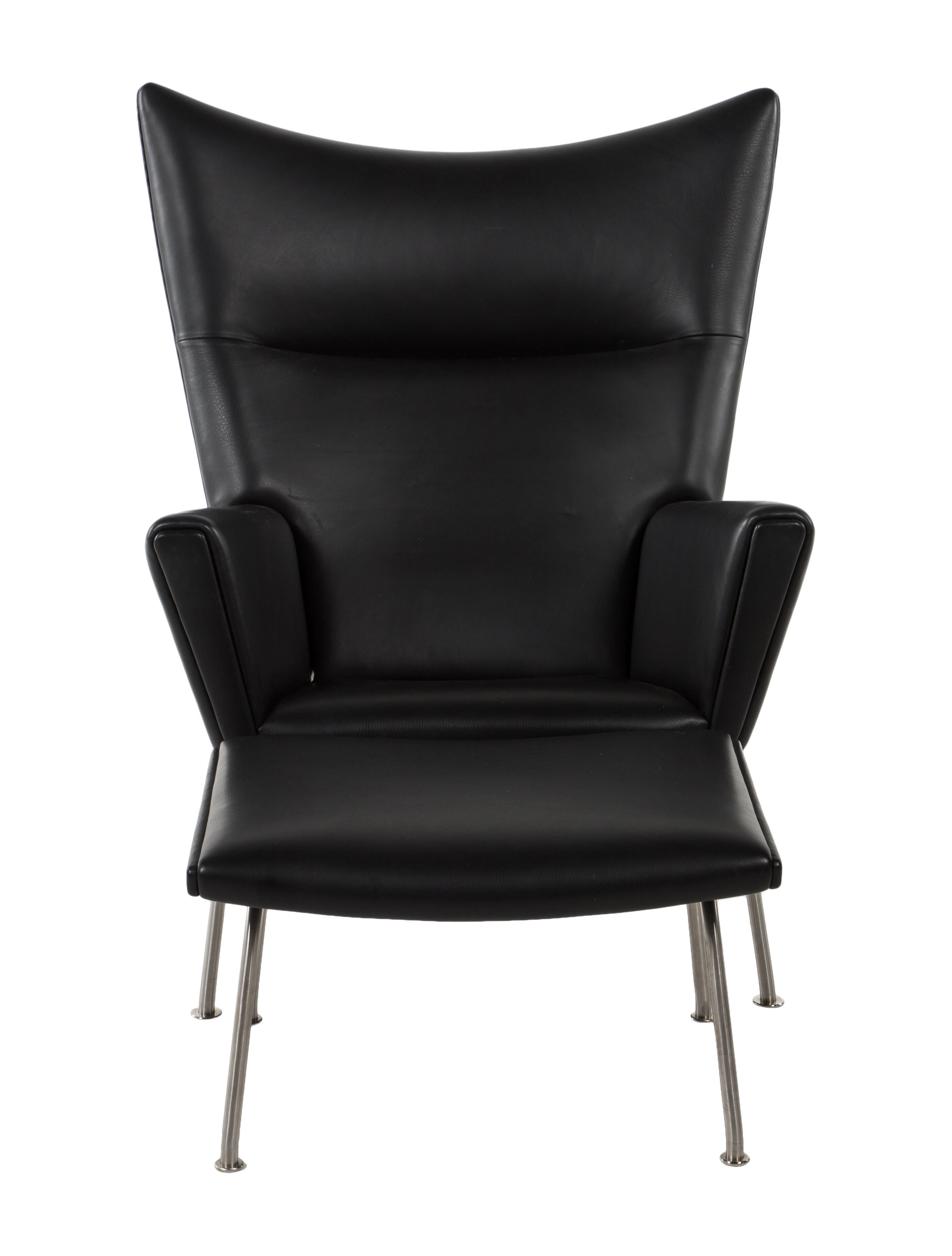 Carl Hansen & Son CH445 Wing Chair & Ottoman Black, 2 pieces Seating, Furniture CAHAS20032