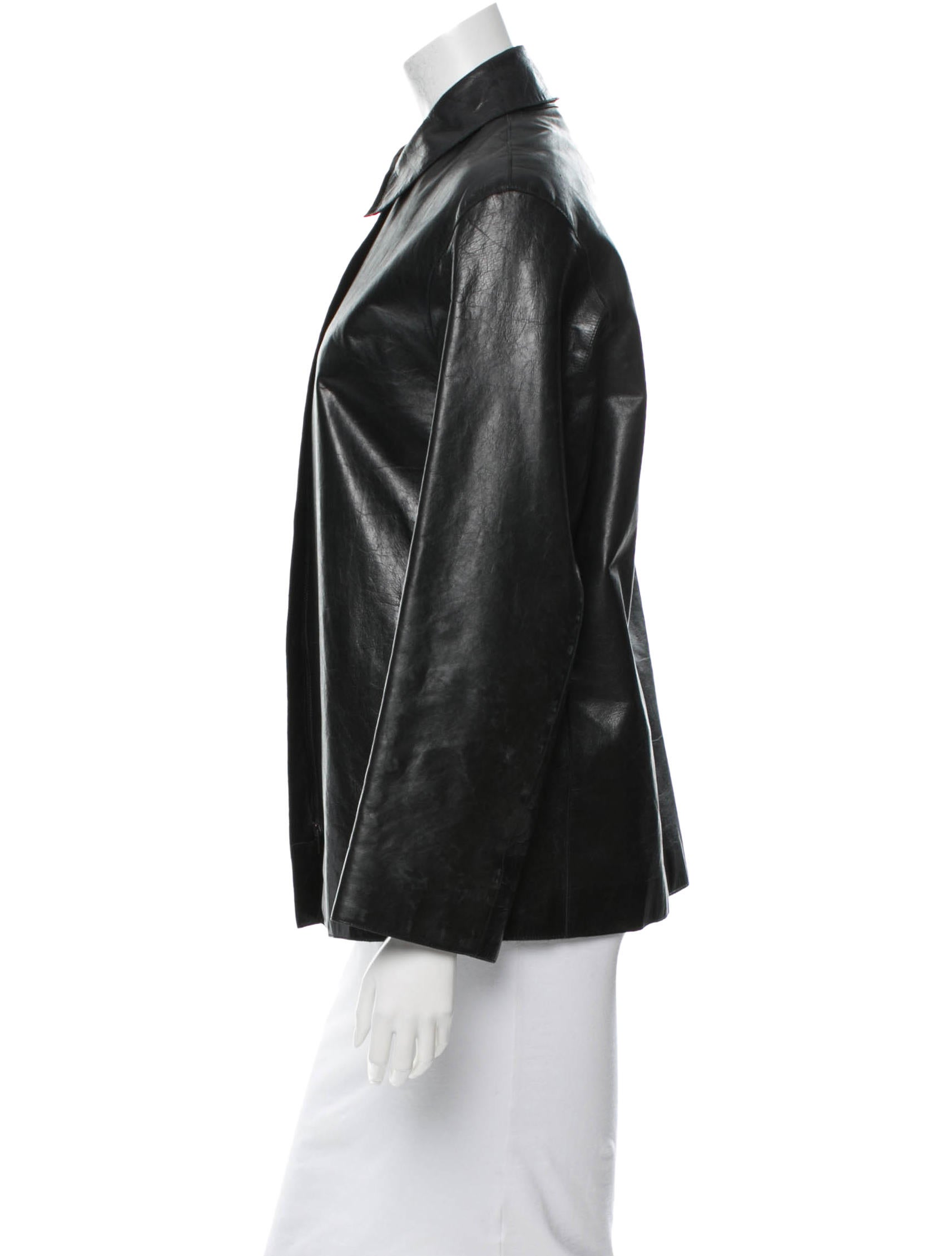 Calvin Klein Collection Leather Jacket Black Jackets, Clothing